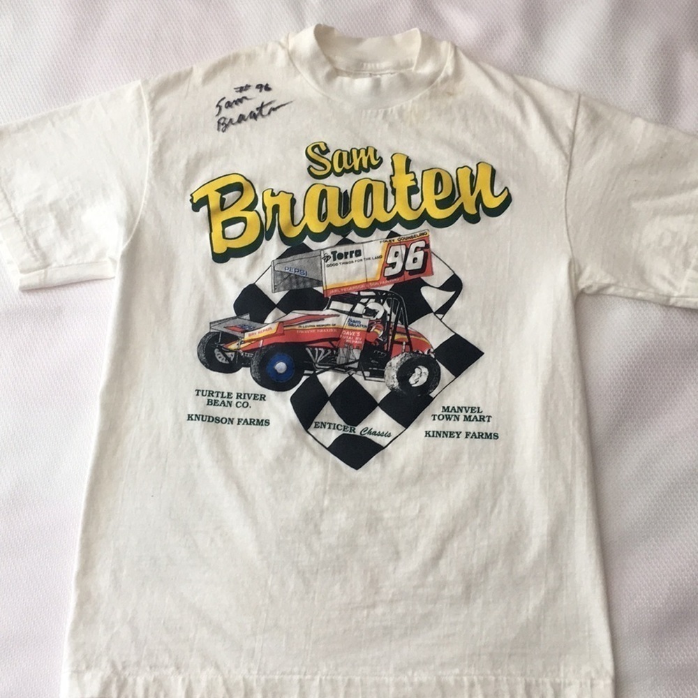 Sam Braatan autographed racing t-shirt